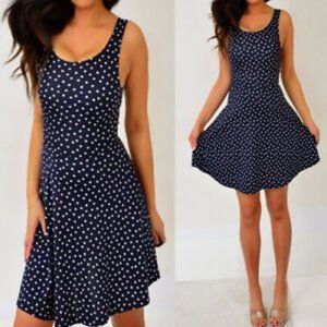 divided polka dot mini dress